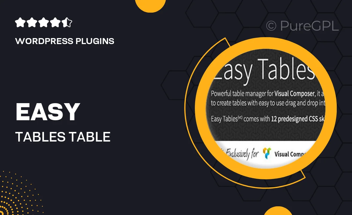 Easy Tables – Table Manager for Visual Composer