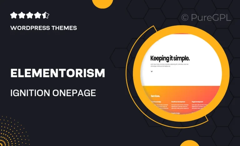 elementorism ignition one page portfolio