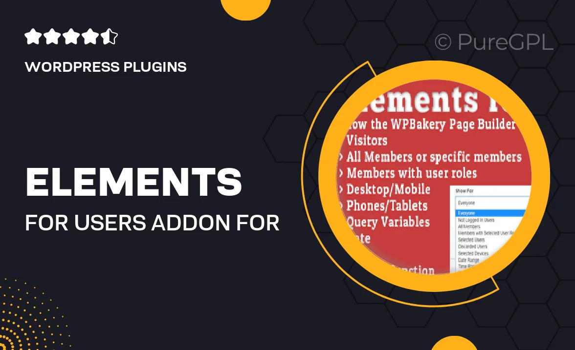 Elements for Users – Addon for WPBakery Page Builder (formerly Visual Composer)