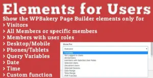 Elements for Users – Addon for WPBakery Page Builder (formerly Visual Composer)