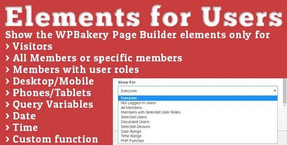 elements for users addon for wpbakery page builder formerly visual composer