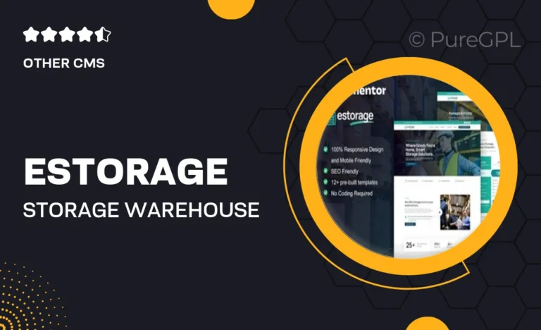 estorage storage warehouse services elementor template kit