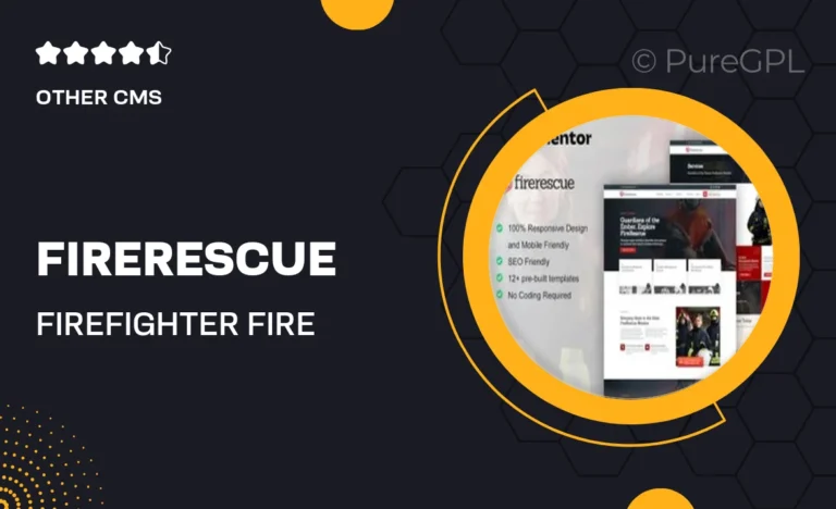 firerescue firefighter fire department elementor template kit