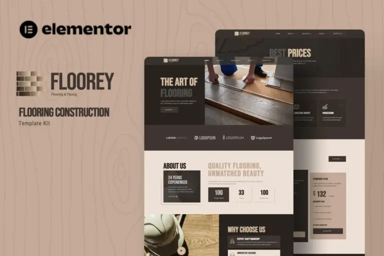 floorey flooring construction elementor template kit 1