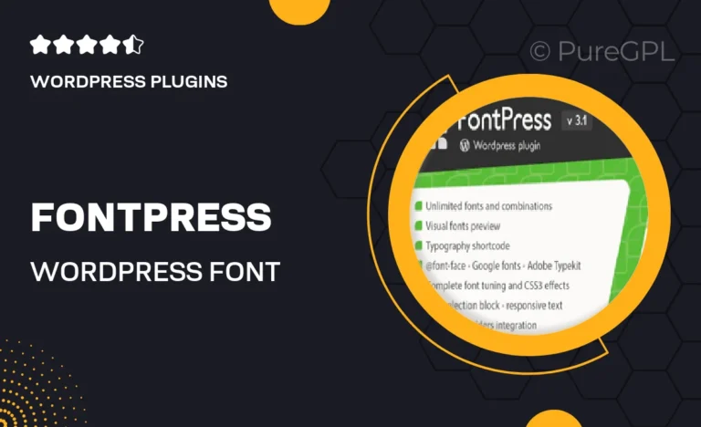 fontpress wordpress font manager