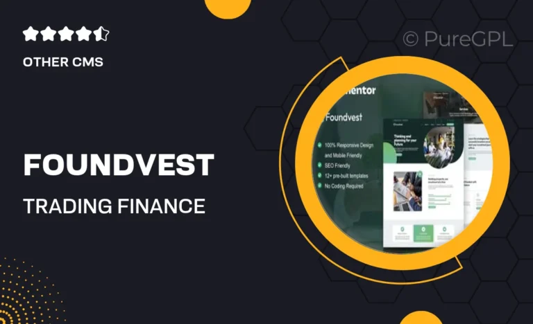 foundvest trading finance investment elementor pro template kit