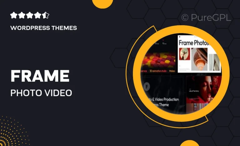 frame photo video production wordpress theme