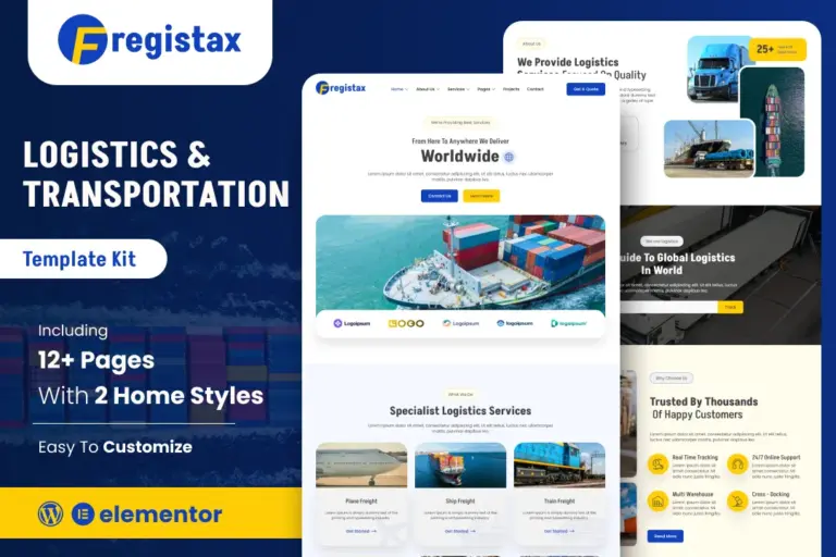 fregistax cargo logistics elementor template kit 2