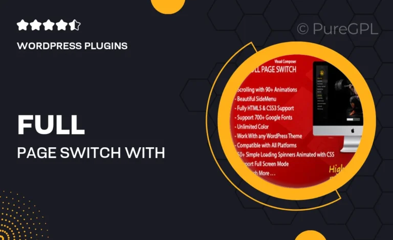 full page switch with side menu addon for visual composer