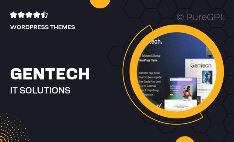 gentech it solutions startup wordpress theme