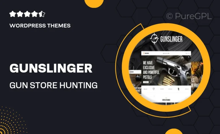 gunslinger gun store hunting wordpress theme