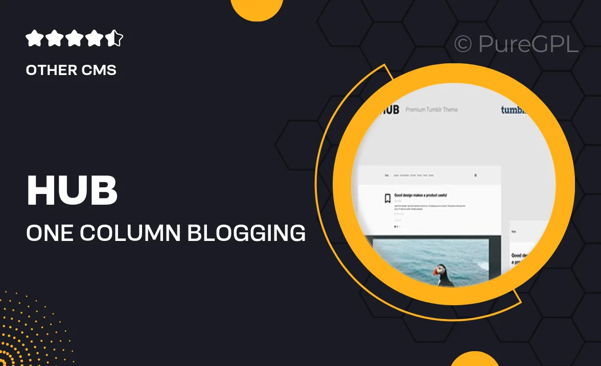 Hub | One Column, Blogging Tumblr Theme