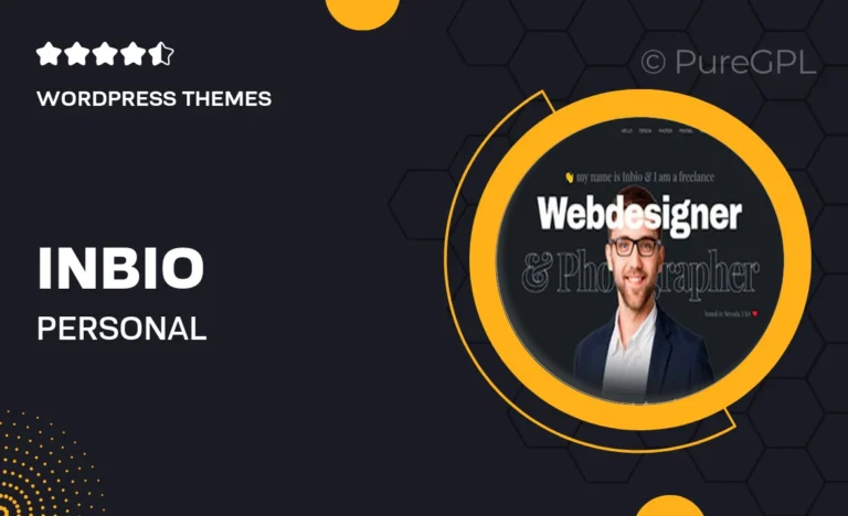 inbio personal portfolio cv wordpress theme
