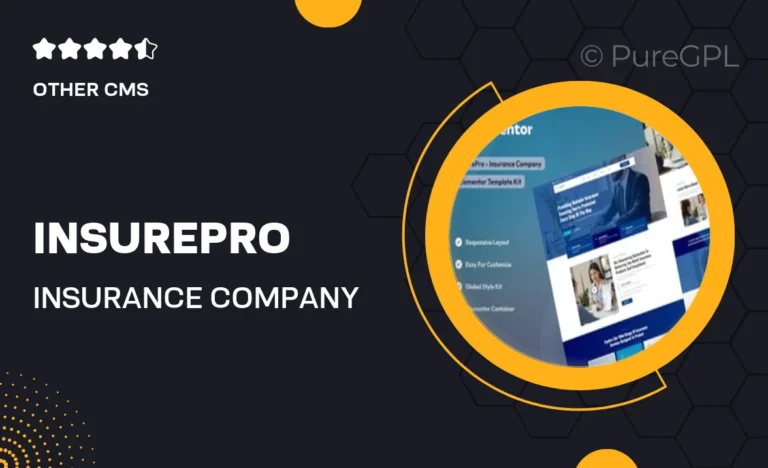 insurepro insurance company elementor template kit