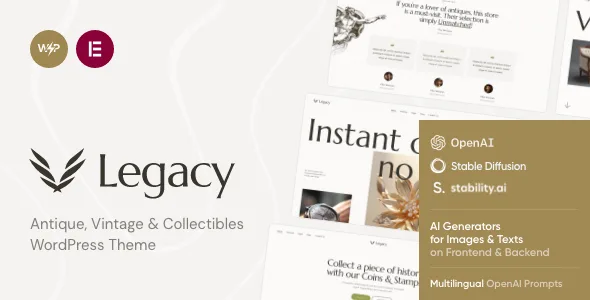 legacy antique vintage collectibles wordpress theme 1