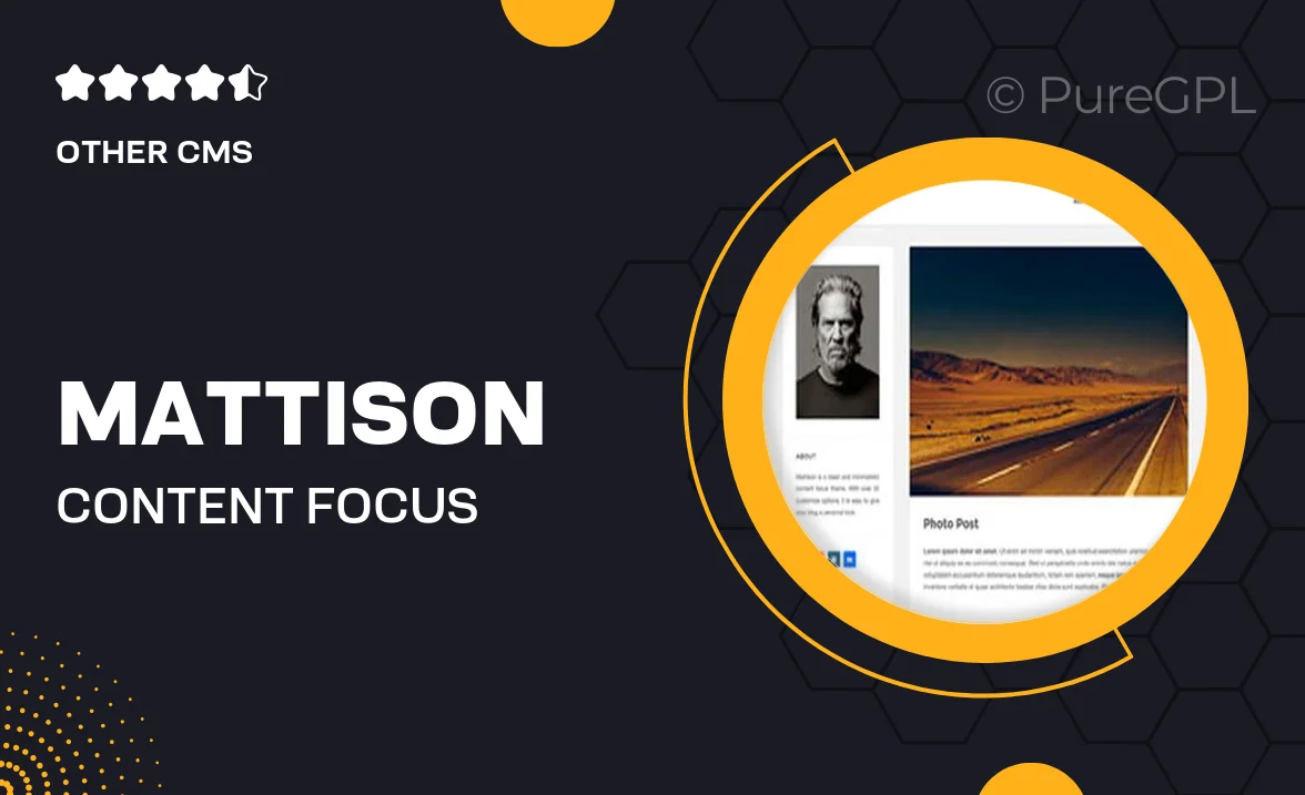 Mattison – Content Focus Tumblr Theme