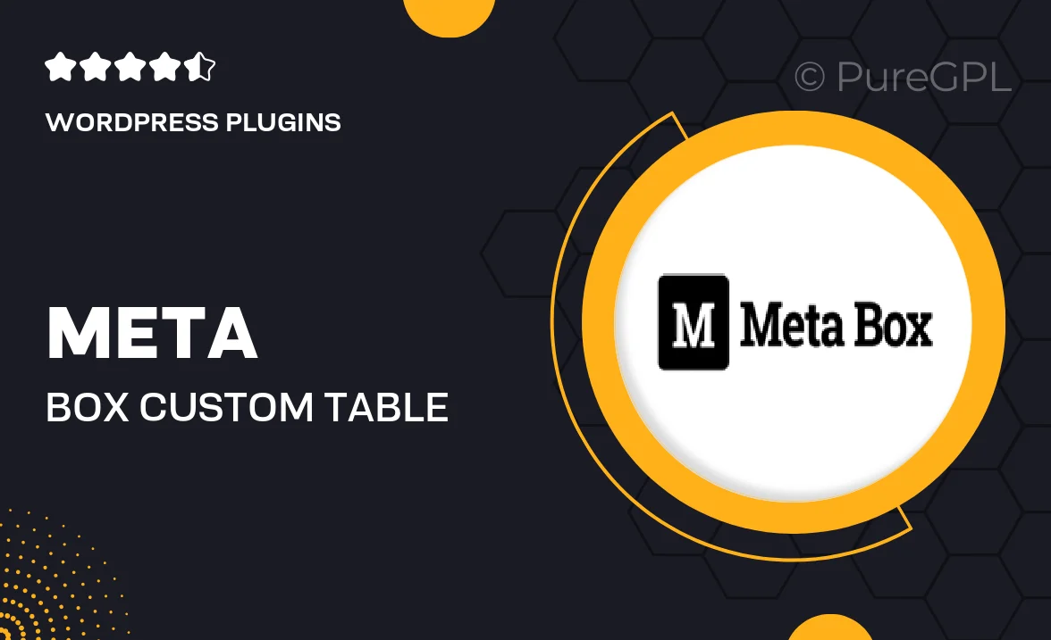 Meta box | Custom Table