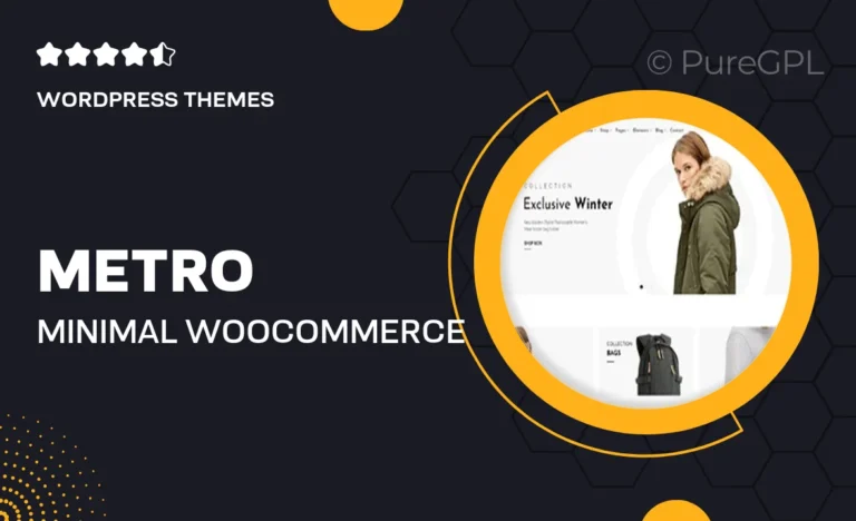 metro minimal woocommerce wordpress theme