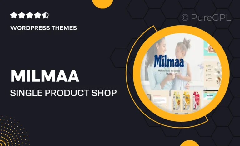 milmaa single product shop wordpress theme