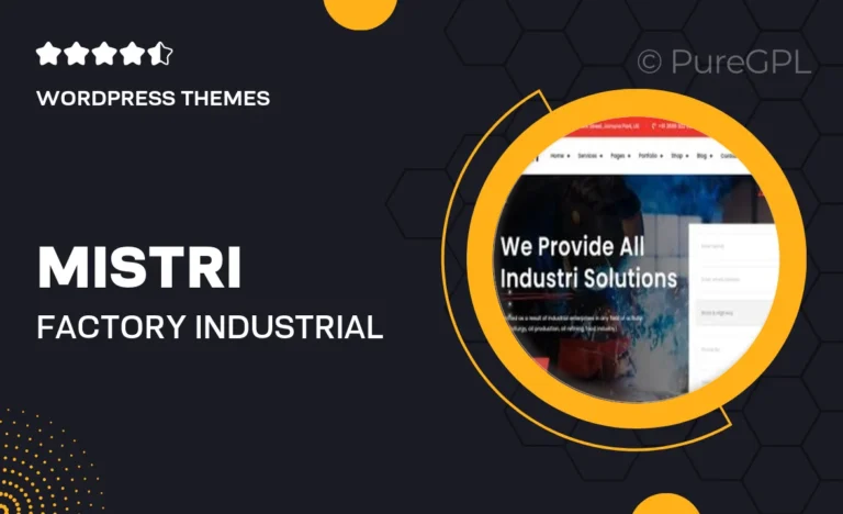 mistri factory industrial wordpress theme