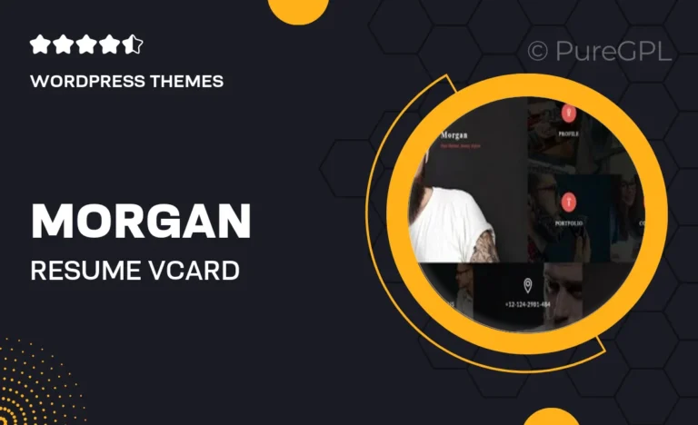 morgan resume vcard personal profile and portfolio wp theme