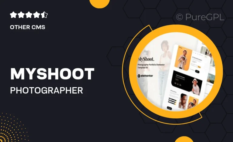myshoot photographer portfolio elementor template kit 1