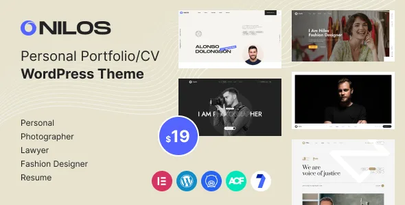 nilos personal portfolio wordpress theme 1