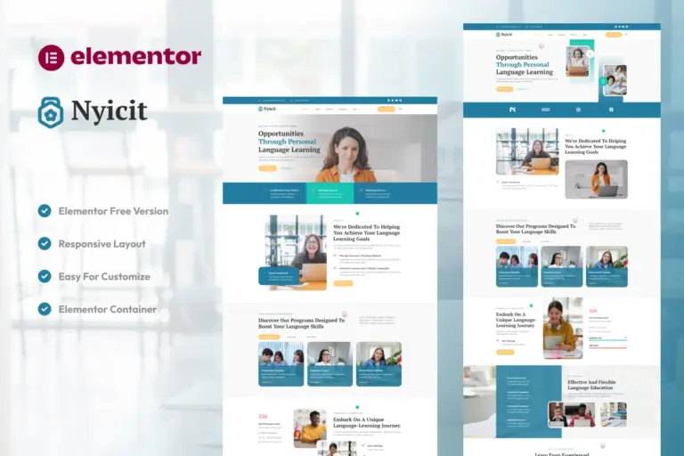 nyicit personalized language learning elementor template kit 1