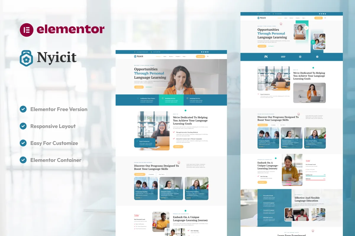 Nyicit – Personalized Language Learning Elementor Template Kit