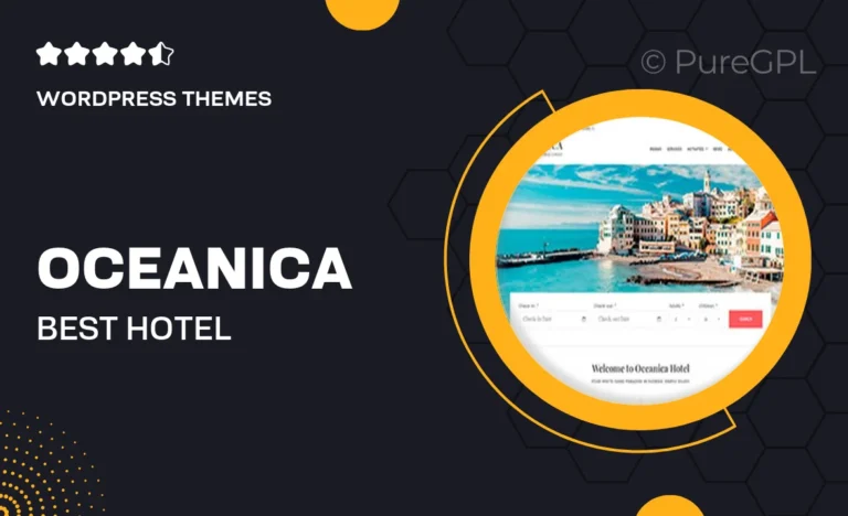 oceanica best hotel wordpress theme for your website