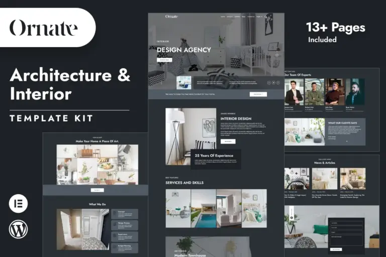 ornate architecture interior design elementor template kit 1
