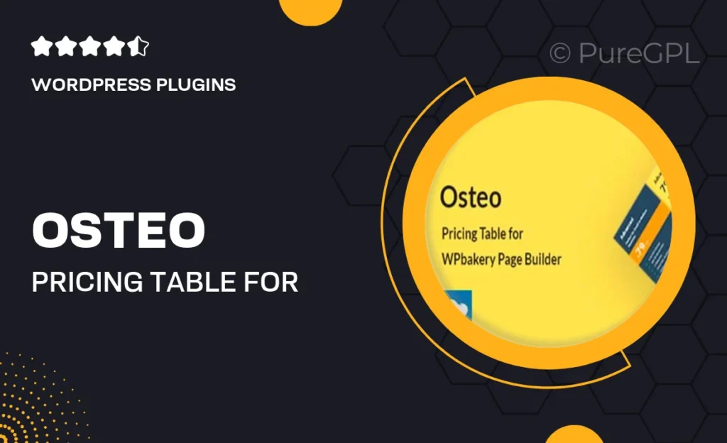 Osteo – Pricing Table for WPbakery Page Builder