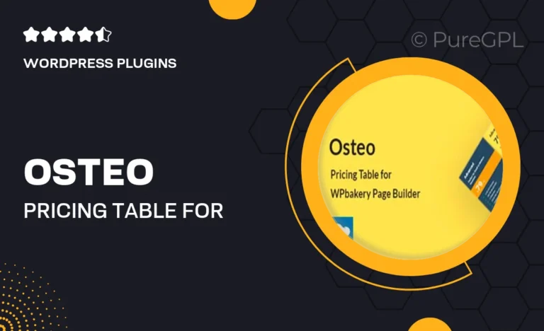 osteo pricing table for wpbakery page builder
