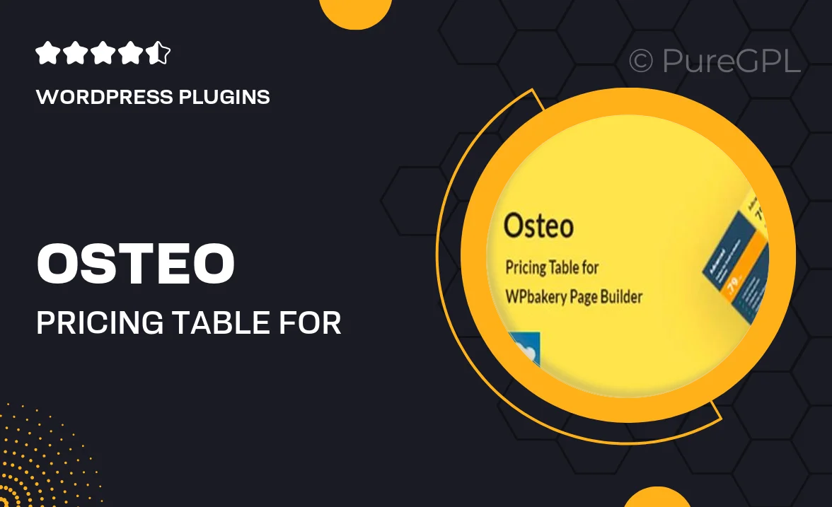 Osteo – Pricing Table for WPbakery Page Builder