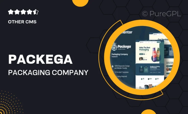 packega packaging company elementor template kit
