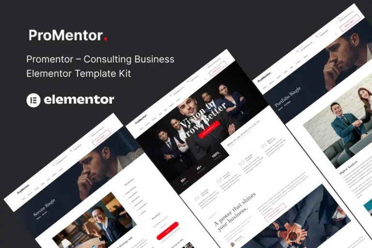 promentor consulting business elementor template kit 1