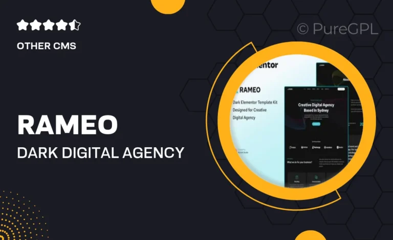 rameo dark digital agency elementor template kit