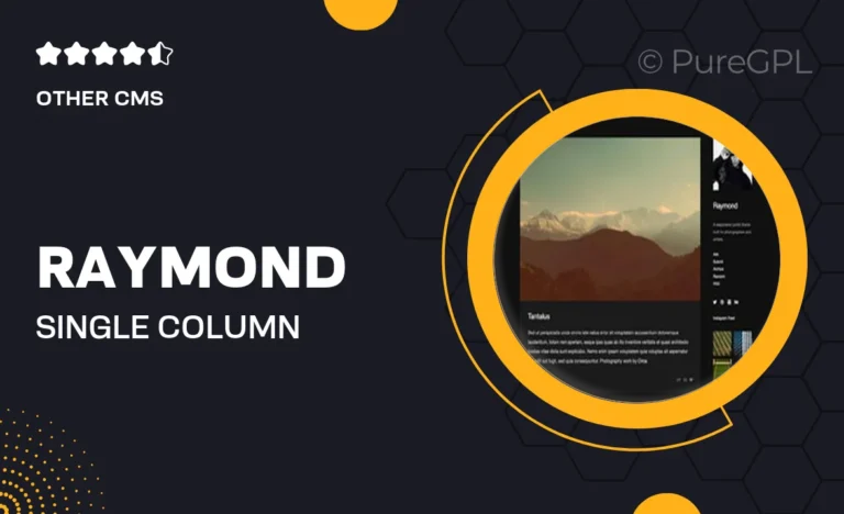 raymond single column sidebar tumblr theme