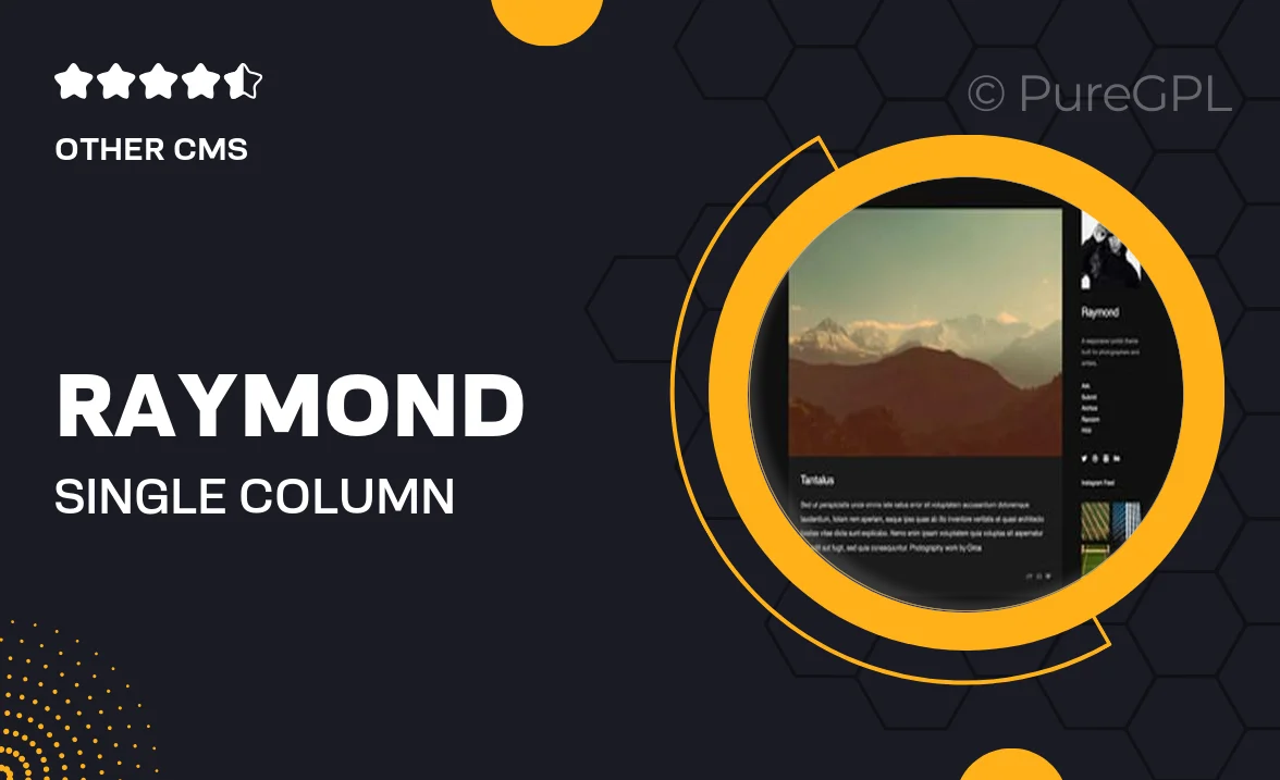 Raymond – Single Column Sidebar Tumblr Theme