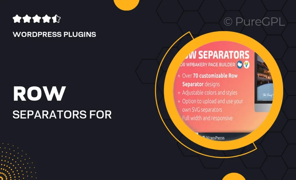 Row Separators for WPBakery Page Builder (formerly Visual Composer) 5 Row Separators for WPBakery Page Builder (formerly Visual Composer)