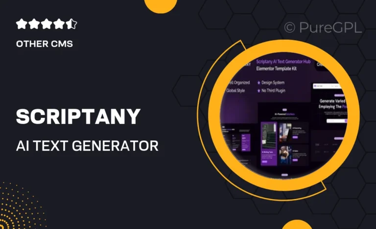 scriptany ai text generator hub elementor template kit