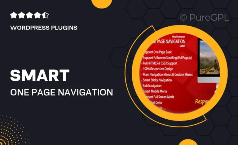 smart one page navigation addon for visual composer