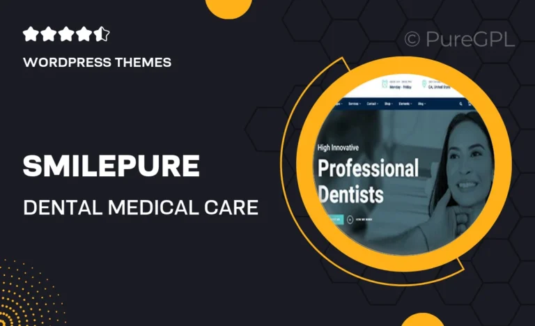smilepure dental medical care wordpress theme