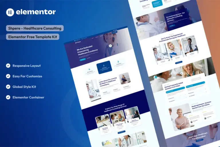 sphere healthcare consulting elementor template kit 1