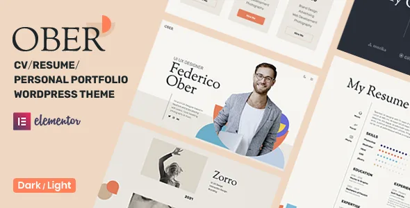 themeforest ober resume wordpress theme 1