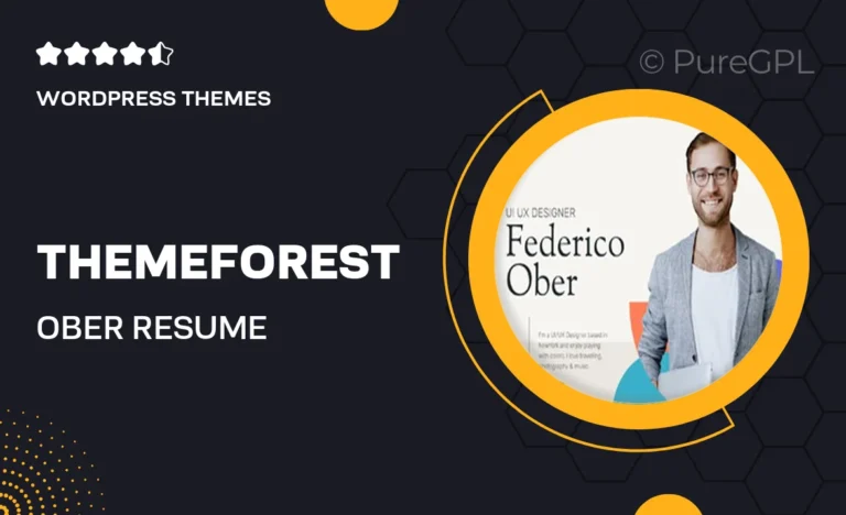 themeforest ober resume wordpress theme