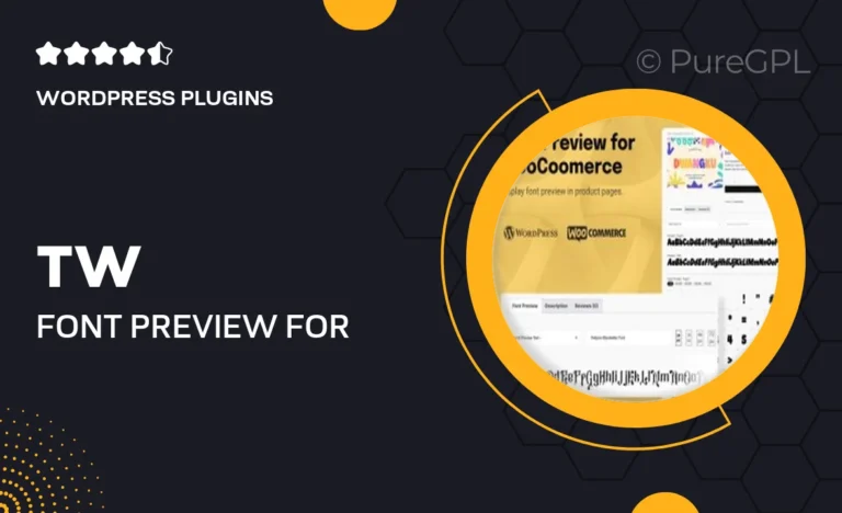 tw font preview for woocommerce