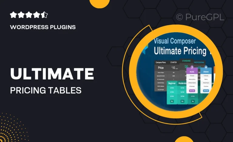 ultimate pricing tables visual composer
