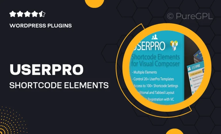 userpro shortcode elements for visual composer