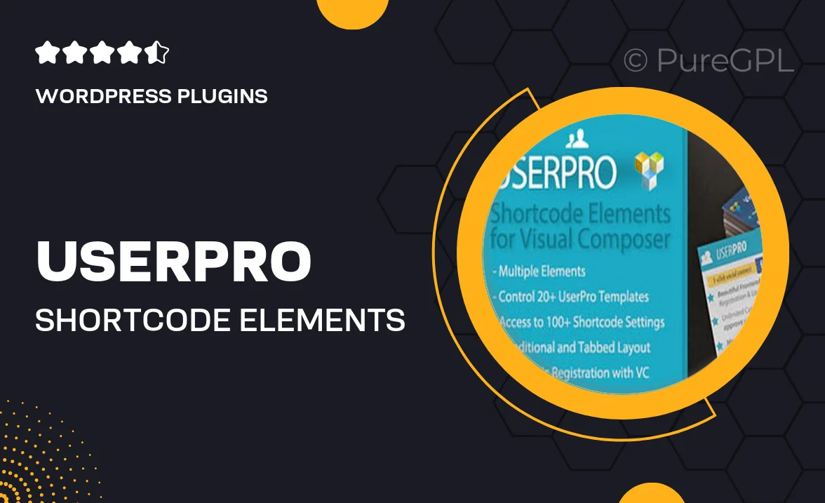 UserPro Shortcode Elements for Visual Composer